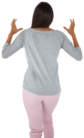 Transparent Back View of Furious Woman Raising Hands - Download Free Stock Videos Pikwizard.com