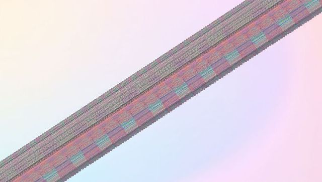 Diagonal pastel glitch stripe featuring pixel blocks and geometric texture, soft gradient