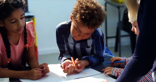 Diverse Group of Children Engaged in Classroom Activity - Download Free Stock Images Pikwizard.com