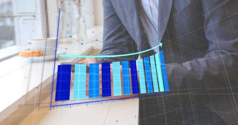 Businessman Analyzing Growing Digital Financial Chart