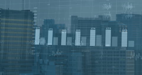 Cityscape Mixing Finance and Digital Connectivity