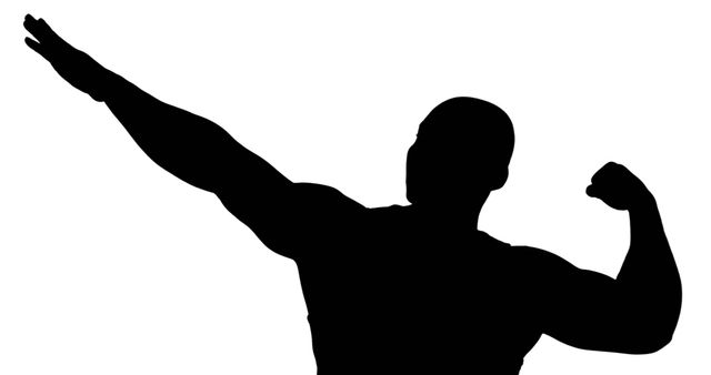 Silhouette of a Person Flexing and Pointing - Download Free Stock Images Pikwizard.com