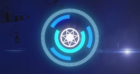 Futuristic Digital Interface with Spinning Processing Circle - Download Free Stock Images Pikwizard.com
