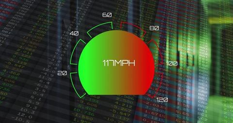 speedometer overlay on data servers and codes - Download Free Stock Images Pikwizard.com