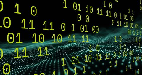 Binary Code Flow with Green Digital Wave - Download Free Stock Images Pikwizard.com