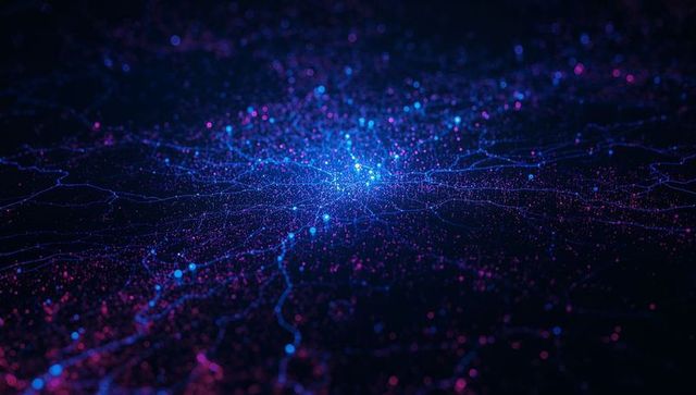 Futuristic Cyber Network with Glowing Neural Pathways