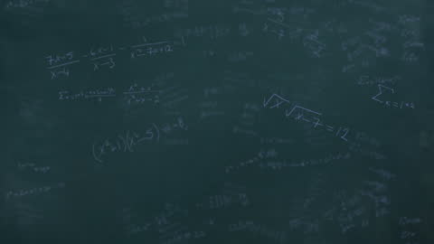 Falling Mathematical Equations on Blackboard Concept