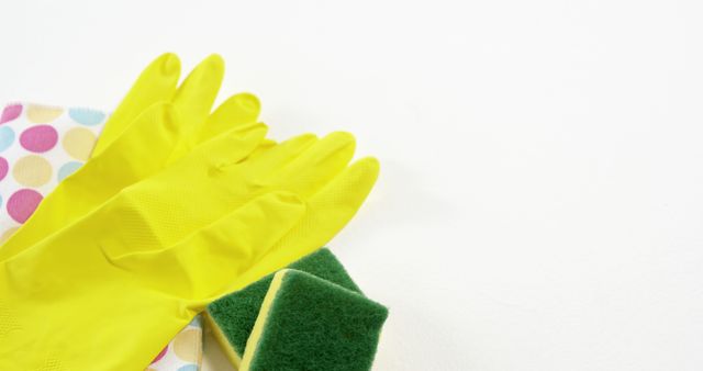 Cleaning Gloves and Sponges on White Background - Download Free Stock Images Pikwizard.com