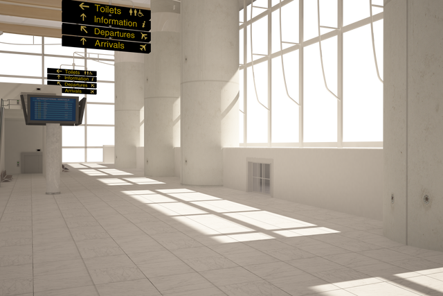 Interior of Modern Airport On Transparent Background PNG - Download Free Stock Videos Pikwizard.com