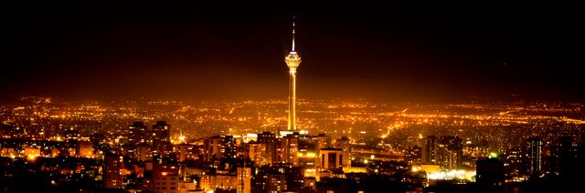 Panoramic Night View of Tehran City Skyline - Download Free Stock Photos Pikwizard.com