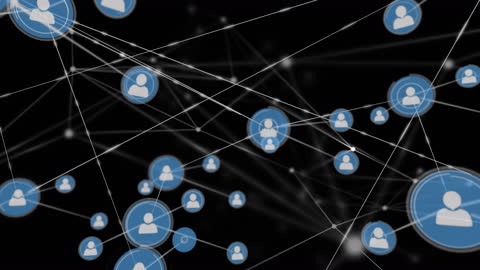 Networking Profile Icons on Digital Technology Background