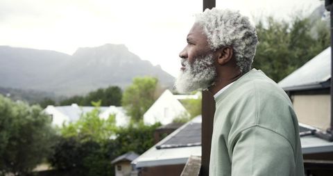 Senior man embracing nature and sustainability