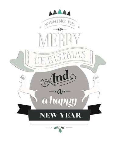 Vintage Transparent Christmas and New Year Greeting Decor