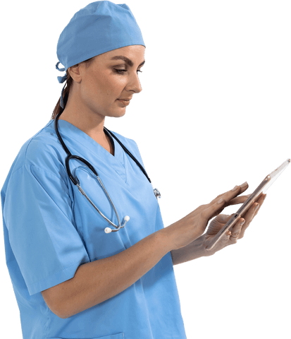 Transparent Surgeon Using Digital Tablet with Stethoscope - Download Free Stock Videos Pikwizard.com