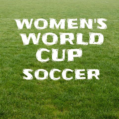 Bold women's world cup soccer promotion on green field