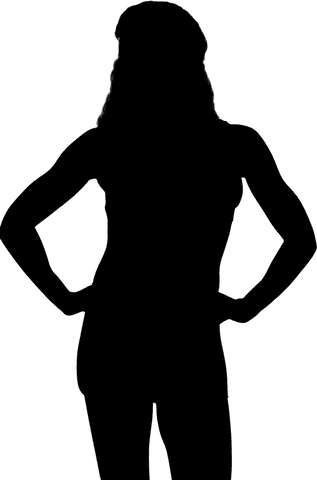 Digital outline of woman in hat on transparent background