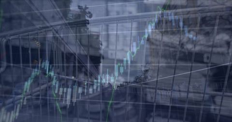 financial graph overlay on cityscape illustrating economic trends - Download Free Stock Images Pikwizard.com