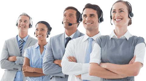 Transparent Professionals with Headsets Collaborating in Line - Download Free Stock Videos Pikwizard.com