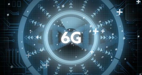 Futuristic Concept Depicting Glowing 6G Technology Background