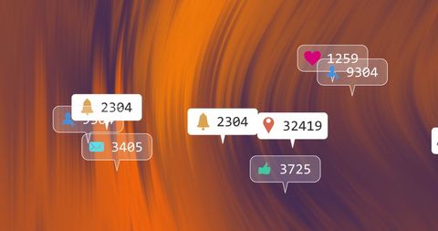 Dynamic Notification Icons on Gradient Background - Download Free Stock Images Pikwizard.com