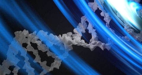 Abstract Blue Technology with DNA Helix and Digital Interface - Download Free Stock Images Pikwizard.com