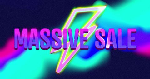 Retro-themed massive sale neon lightning