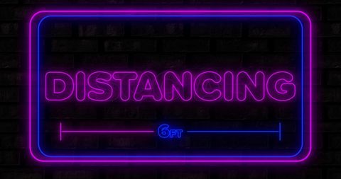 Neon Sign Promoting Social Distancing During COVID-19 - Download Free Stock Images Pikwizard.com