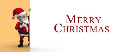 Santa Claus Peeking for Merry Christmas Celebration Card - Download Free Stock Templates Pikwizard.com