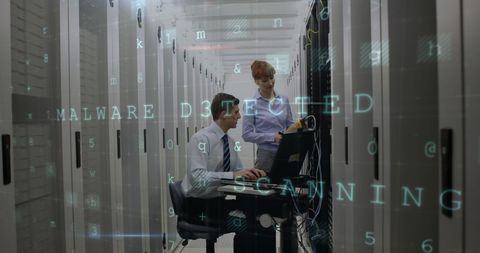 Cybersecurity Experts Analyzing Server Room Data - Download Free Stock Images Pikwizard.com