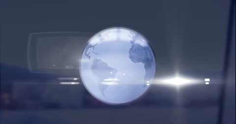 Globe Overlay on Blurred Background Signifying Digital Connectivity