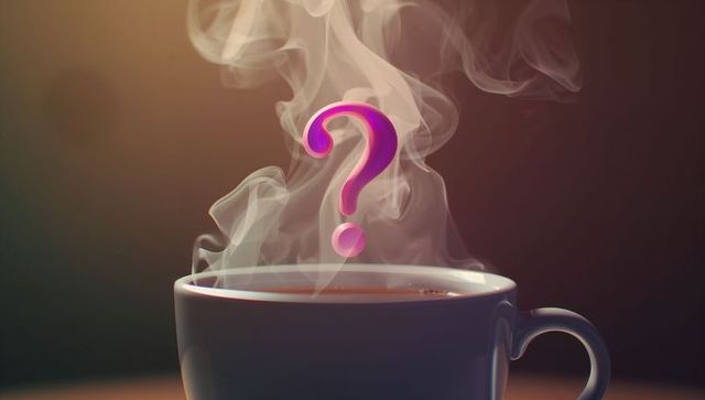 Magenta Question Mark Steam Rising from Hot Drink