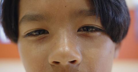 Close-Up of Cheerful Child, Happiness in Learning Environment