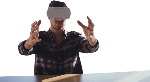 man using virtual reality glasses with transparent background - Download Free Stock Videos Pikwizard.com