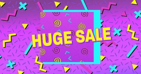 Colorful retro design for huge sale promo