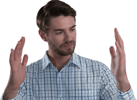 Happy Caucasian Man Raising Hands on Transparent Background - Download Free Stock Videos Pikwizard.com