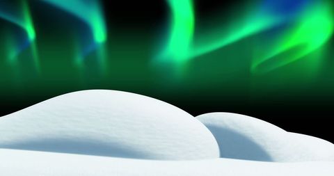 aurora borealis and snowy landscape at night - Download Free Stock Images Pikwizard.com