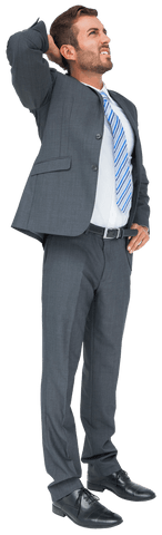 Caucasian businessman posing on transparent background for interface
