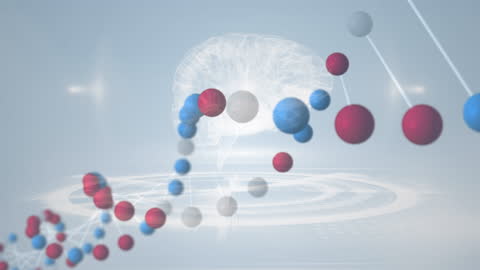 Digital DNA and Brain Interface in Biotechnology Animation