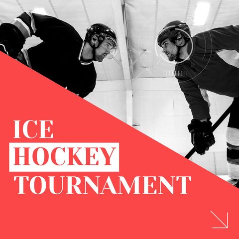 dynamic ice hockey tournament promotion with competing players - Download Free Stock Templates Pikwizard.com