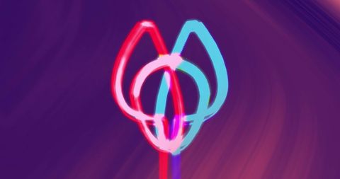 Vibrant Heart Hologram Illustration with Colorful Abstract Shapes