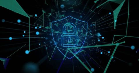 Glowing Digital Lock on Futuristic Cybersecurity Interface - Download Free Stock Images Pikwizard.com