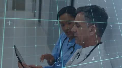 Doctors Analyzing Medical Data on Digital Interface for Innovative Healthcare