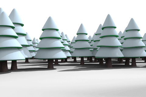 Snow-Covered Stylized Fir Trees on Transparent Background - Download Free Stock Videos Pikwizard.com