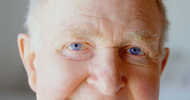 Close-up Portrait of Elderly Man with Blue Eyes and Wrinkles - Download Free Stock Images Pikwizard.com