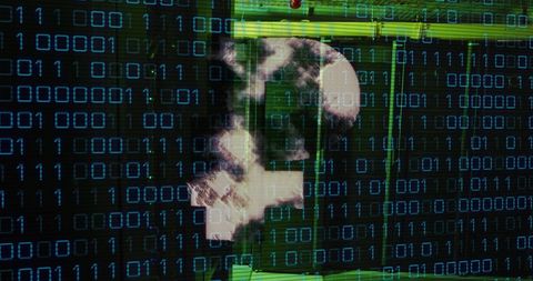 Cryptocurrency and Data Processing with Binary Overlay - Download Free Stock Images Pikwizard.com