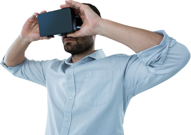 Man Wearing Virtual Reality Headset on Transparent Background - Download Free Stock Videos Pikwizard.com