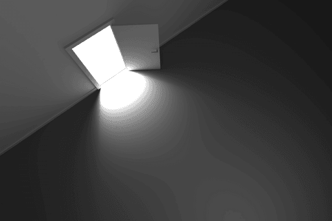 illuminated hatchway with open door and shadow play in monochrome - Download Free Stock Videos Pikwizard.com