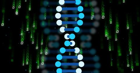 DNA Strand with Binary Code Digital Background - Download Free Stock Images Pikwizard.com