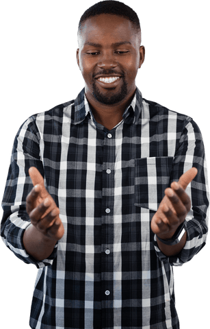 Happy Man Gesturing with Hands Transparent Background - Download Free Stock Videos Pikwizard.com