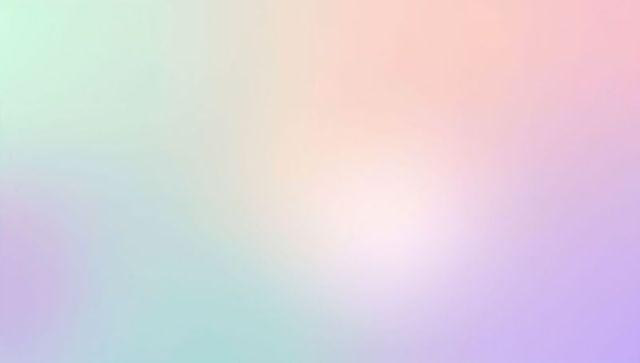 Glowing pastel gradient blending mint, peach and lavender for dreamy soft abstract backdrop